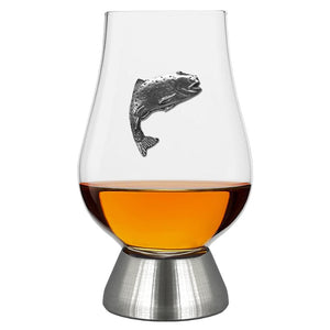 The Glencairn Whisky  Glass With Pewter Base and Trout 200ml