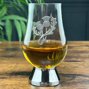The Glencairn Whisky Glass With Pewter Base and Thistle 200ml