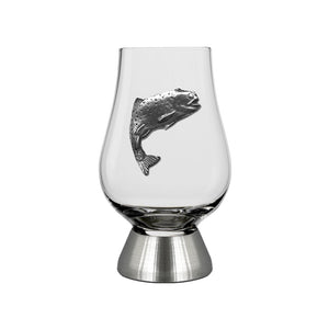 The Wee Glencairn Whisky Tasting Glass with Pewter Base and Trout 70ml