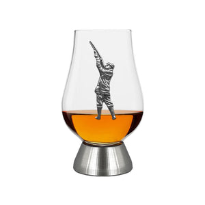 The Wee Glencairn Whisky Tasting Glass with Pewter Base and Shooting Badge 70ml
