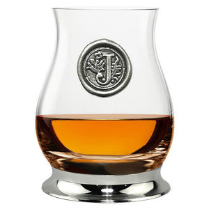 The Glencairn Whisky Mixer Glass with Pewter Monogram Initial 350ml