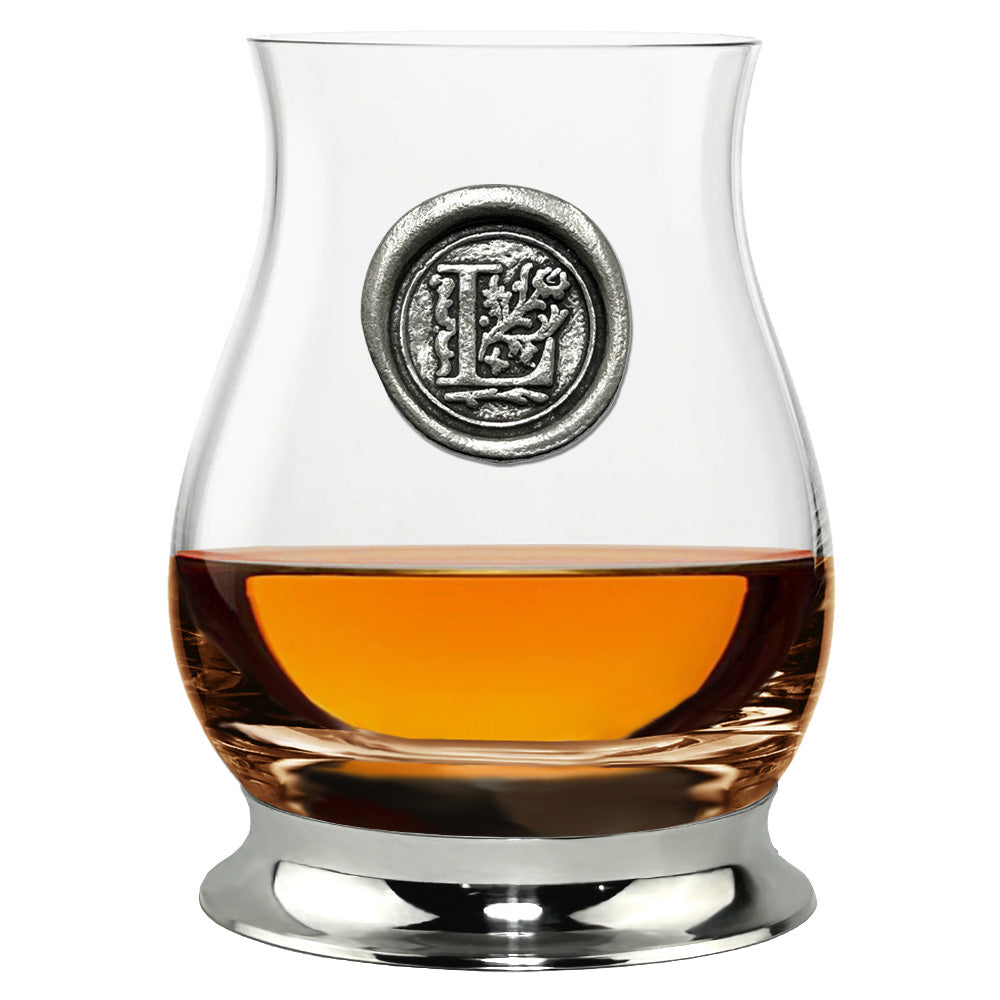 The Glencairn Whisky Mixer Glass with Pewter Monogram Initial 350ml