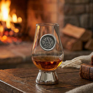 The Glencairn Whisky Glass with Pewter Monogram Initial 200ml