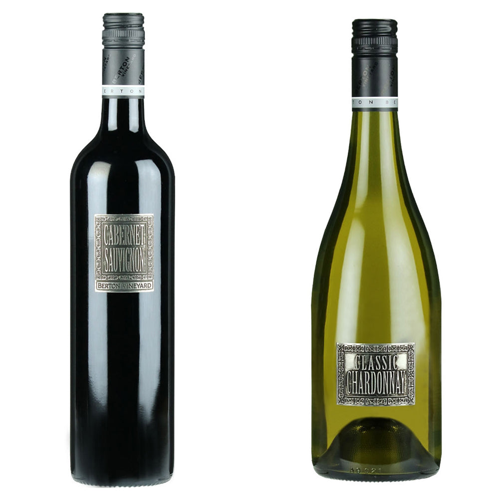 Luxury Wine Gift Set Includes Vineyard Chardonnay, Vinyard Cabernet Sauvignon, Wine Aerator & Pewter Wine Bottle Coaster