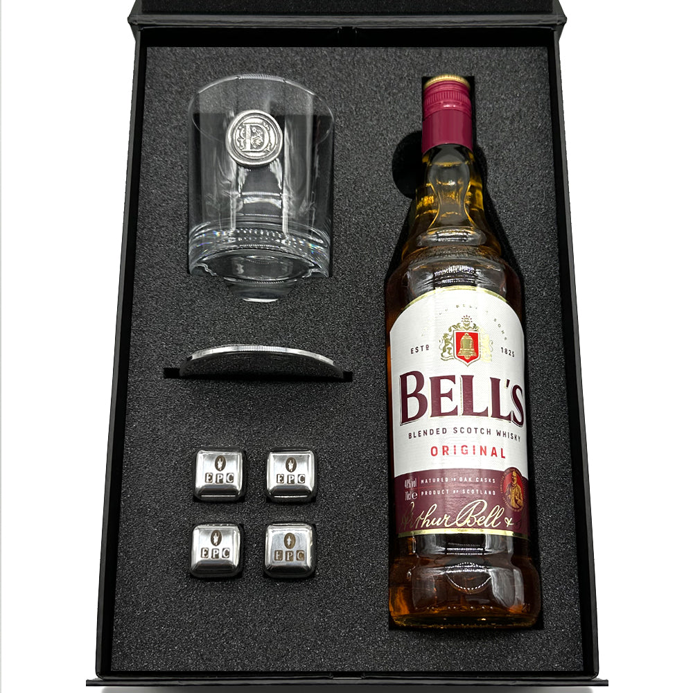 Luxury Whisky Gift Set Includes Bottle, Personalised 11oz Whisky Tumbler, Pewter Coaster &amp; Set Of Whisky Stones