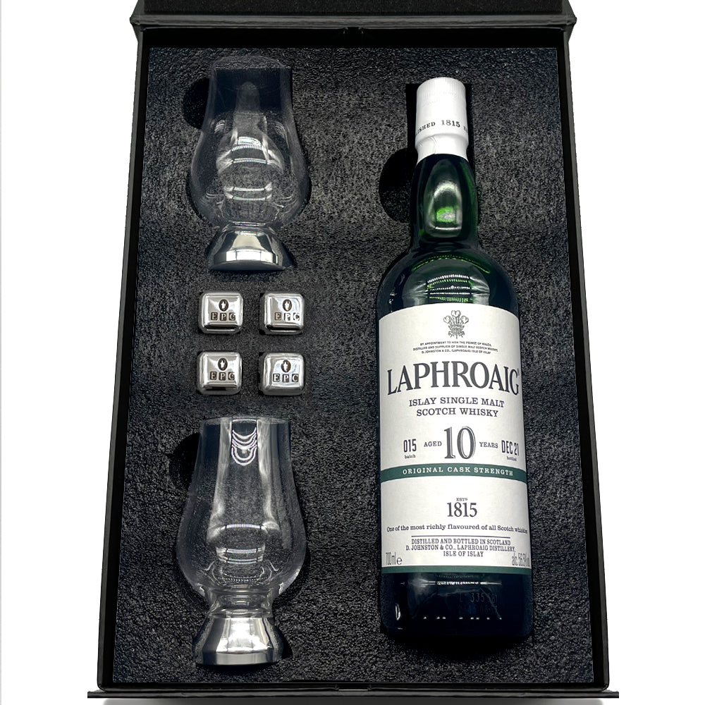 Luxury Whisky Gift Set Includes Bottle &amp; 2 Glencairn Whisky Glasses &amp; Whisky Stones Set