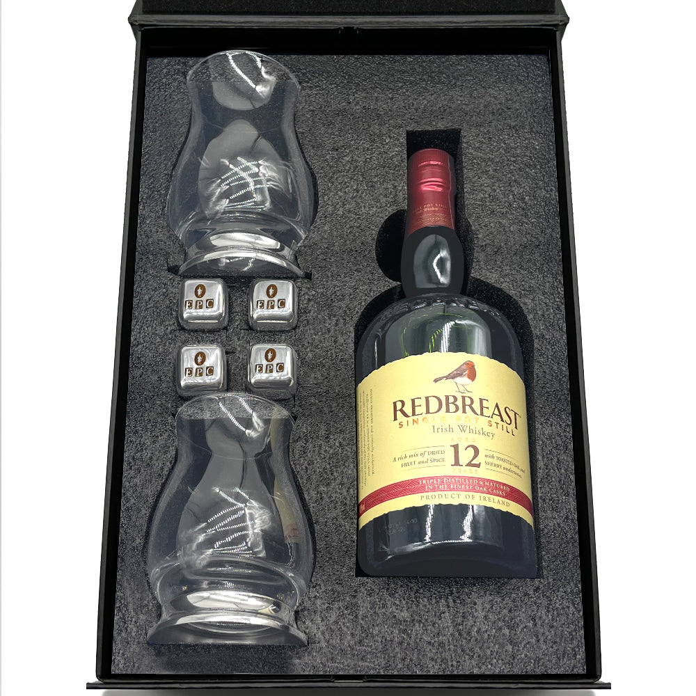 Luxury Whisky Gift Set Includes Bottle &amp; 2 Glencairn Mixer Glasses &amp; Whisky Stones Set
