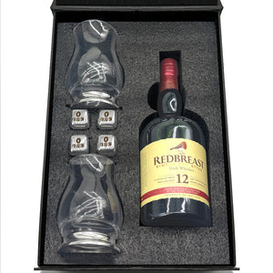 Luxury Whisky Gift Set Includes Bottle & 2 Glencairn Mixer Glasses & Whisky Stones Set