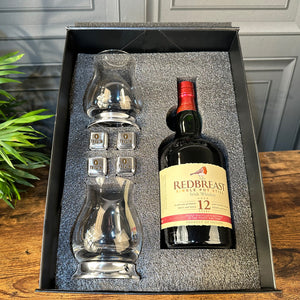 Luxury Whisky Gift Set Includes Bottle & 2 Glencairn Mixer Glasses & Whisky Stones Set