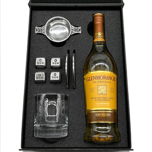 Whisky Double Set 5- 1x 11oz Whisky Glass, Whisky Stones & 2x Pewter Coasters and Pewter Quaich Bowl