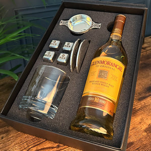 Whisky Double Set 5- 1x 11oz Whisky Glass, Whisky Stones & 2x Pewter Coasters and Pewter Quaich Bowl
