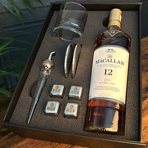 Whisky Double Set 7- Whisky Glass, Whisky Pipette, Whisky Stones, 2x Coasters