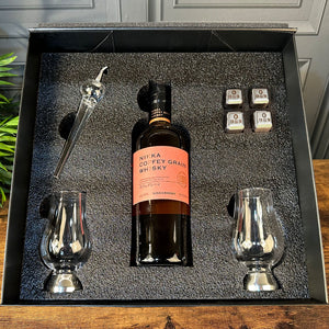 Luxury Whisky Gift Set Includes Bottle with two Glencairn Glasses, Whiskey pipette and Whisky Stones