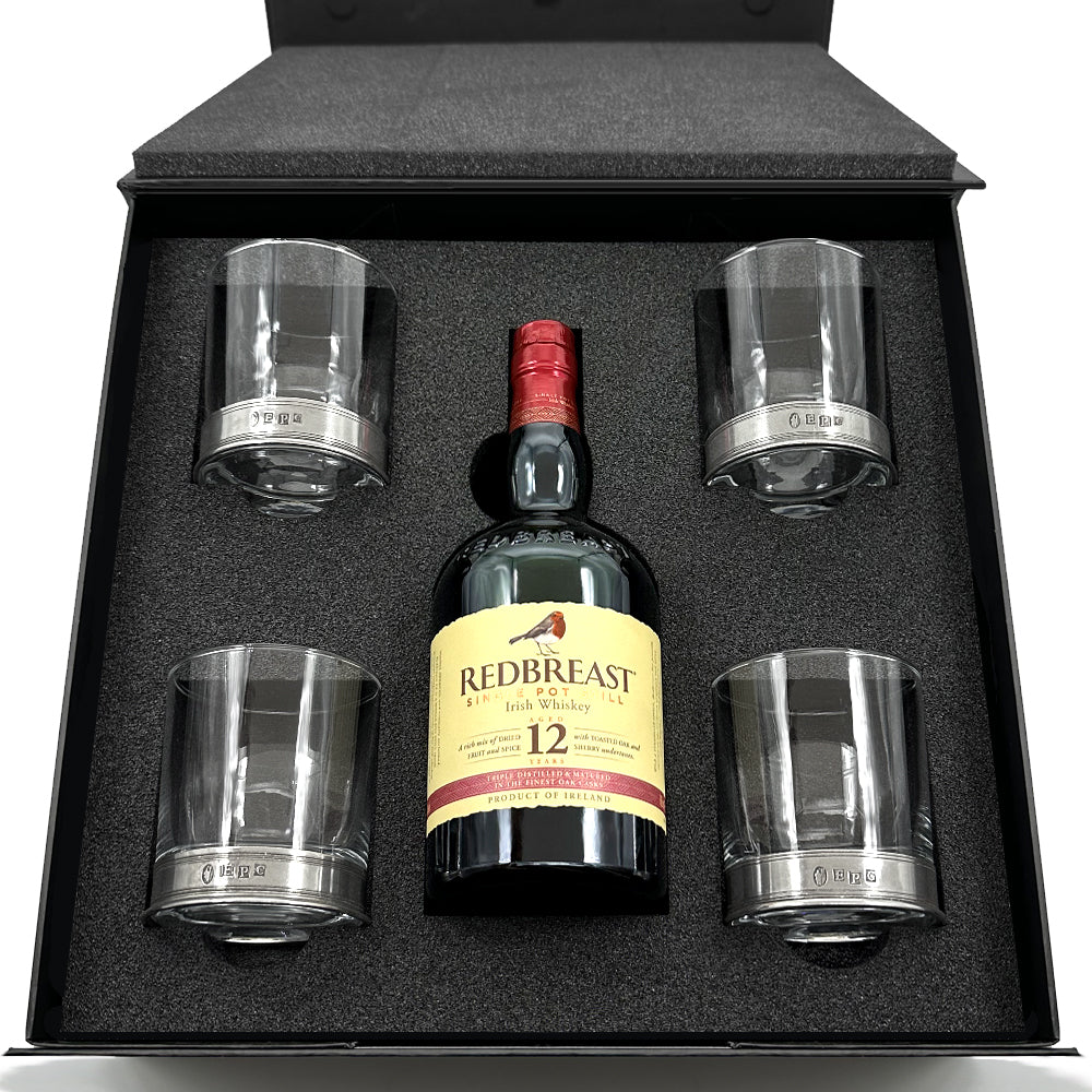 Luxury Whisky Gift Set Includes Bottle &amp; 4 Vouge 11oz Whisky Tumblers