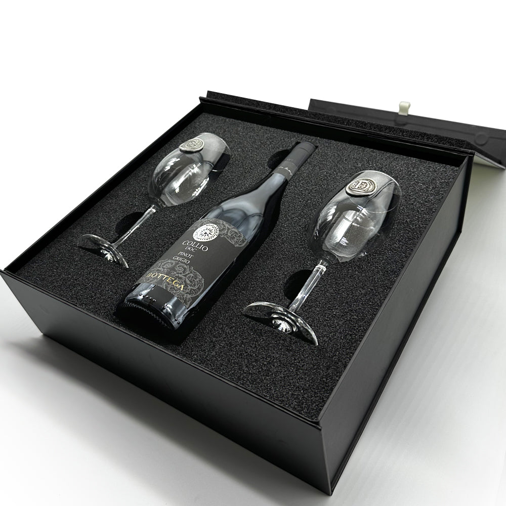 Luxury Wine Gift Set Includes Bottle &amp; 2 Personalised Wine Glasses
