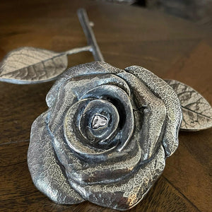 25. 25 Jahre Silberhochzeit Jahrestag immerwährend für immer Rose mit Swarovski Herz Kristall Keepsake Geschenk