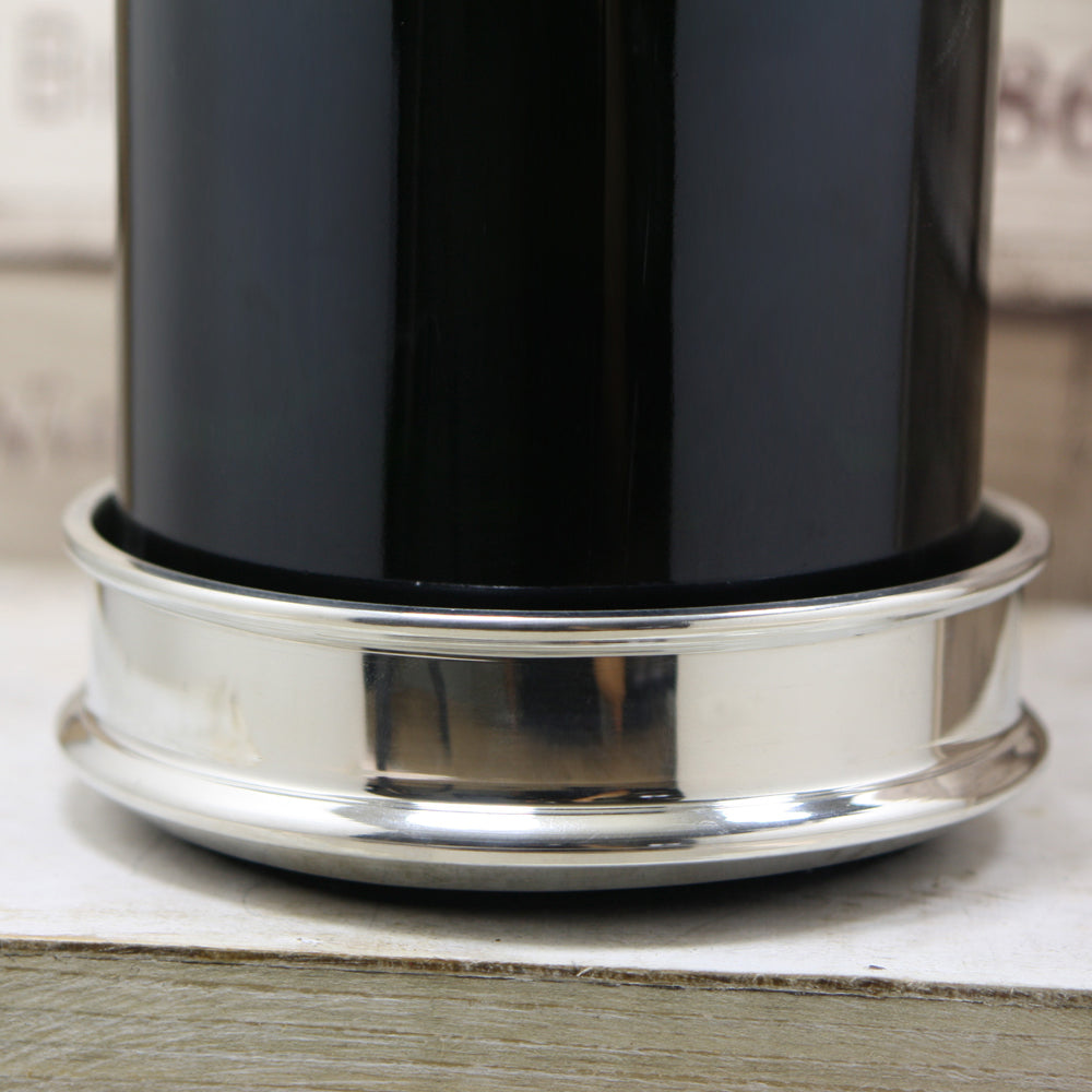 Luxury Pewter Champagne Bottle Coaster with Wooden Insert