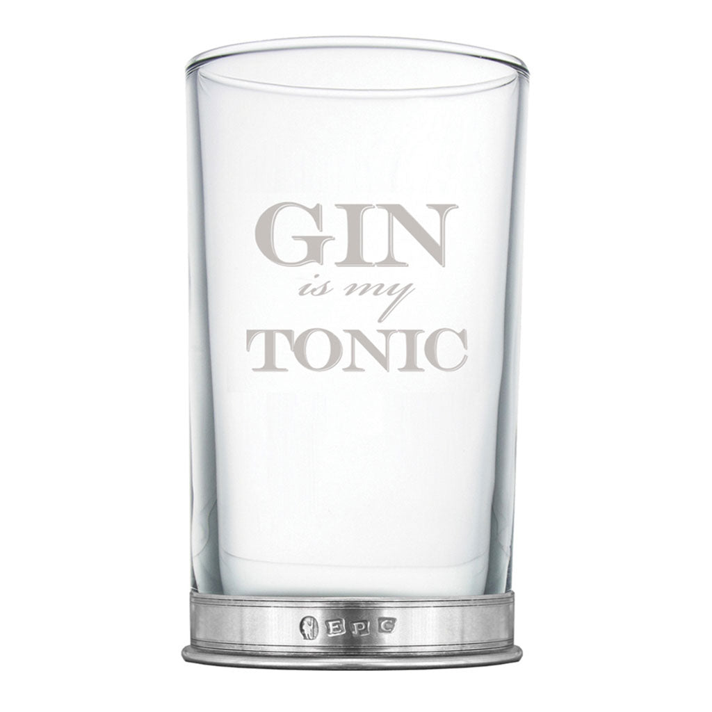 Gin Is My Tonic bicchiere da gin highball con base in peltro -  UK-englishpewter