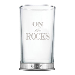 "On The Rocks" Highball Gin Glass con base in peltro