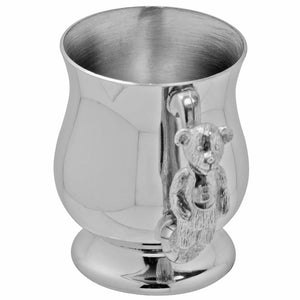 Teddy Bear Handle Pewter Christening Childs Cup