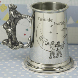 Tazza da battesimo in peltro per bambini Twinkle Twinkle Little Star
