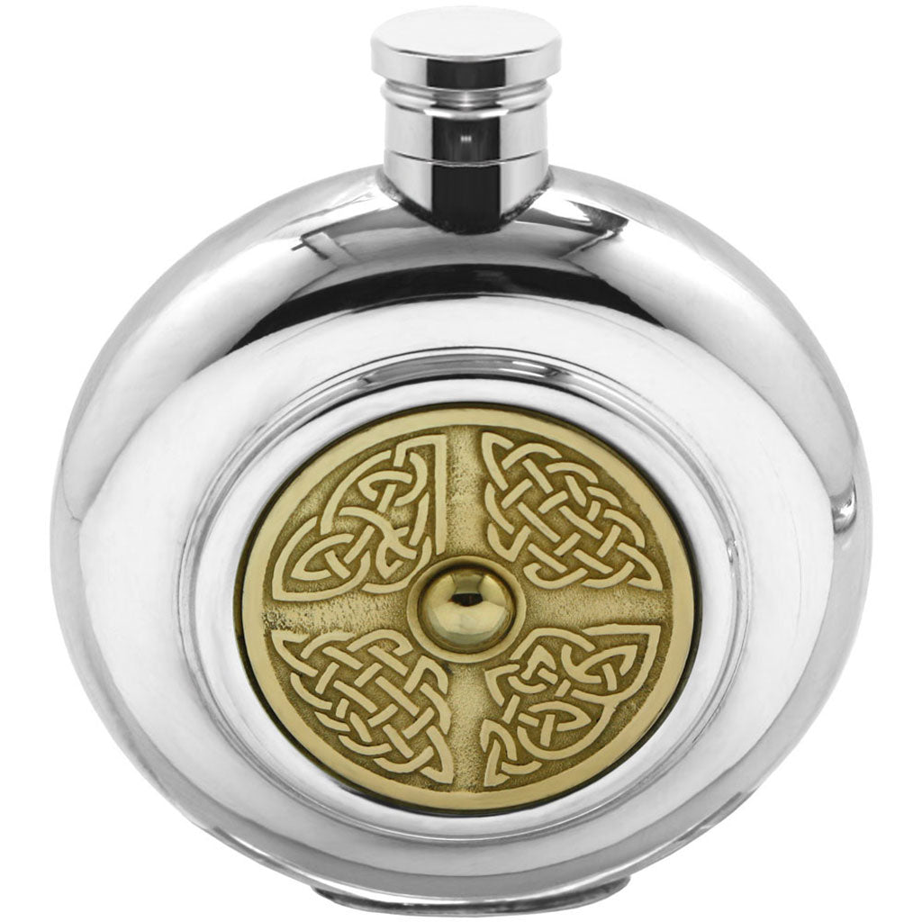 6oz Celtic Fish Knot Leather Flask