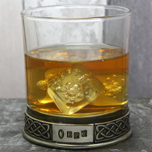 Bicchiere di vetro per whisky in peltro celtico da 11 once