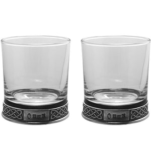 Personalisierte 11oz keltischen Zinn Whisky Glas Becher Set von 2