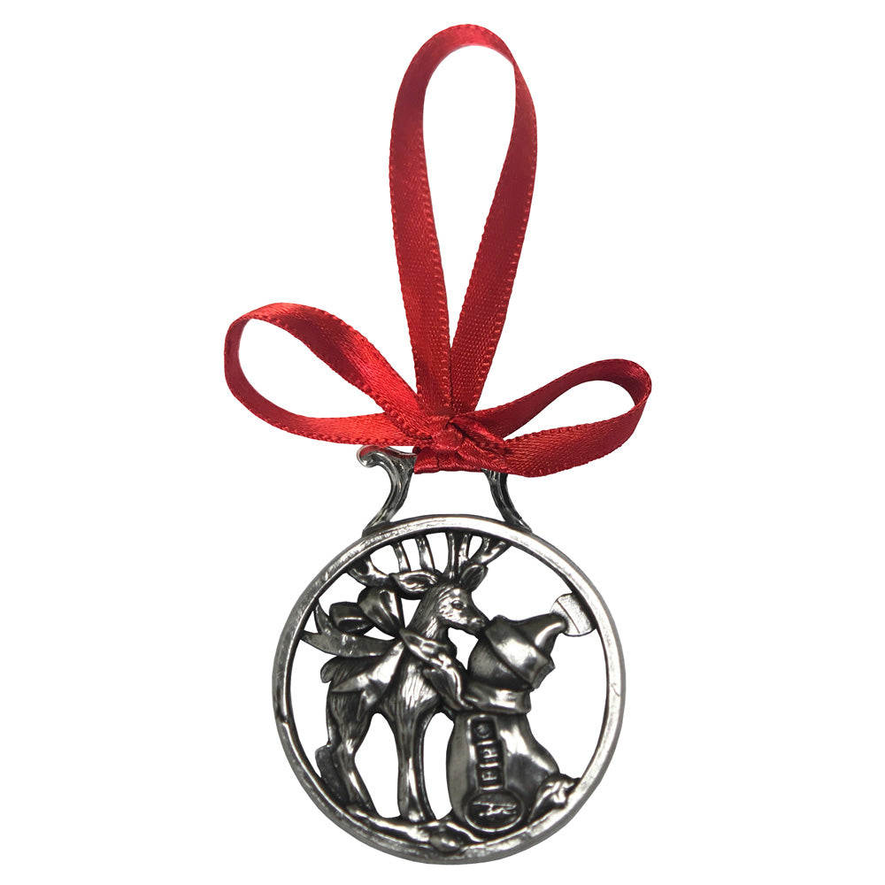 Pupazzo di neve e Rudolph Decorazioni in peltro per l&#39;albero di Natale