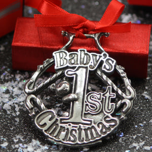 Baby's First Christmas Tree Zinn Ornament Kugel Dekoration