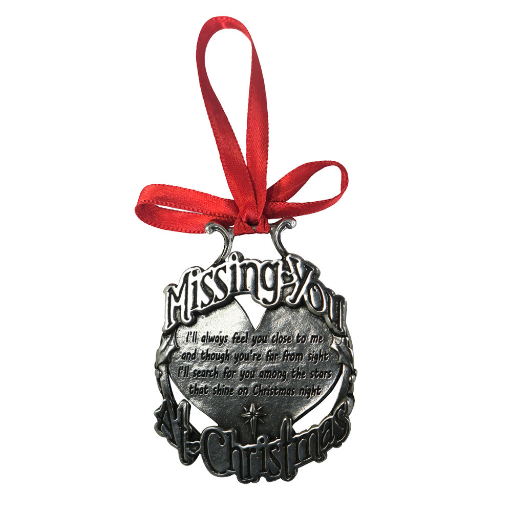 Mancanza di te all&#39;albero di Natale Ornamento in peltro Decorazione con ghiera