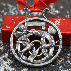 5th Day Of Christmas Tree Pewter Ornament Bauble Decoration