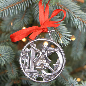 10th Day Of Christmas Tree Pewter Ornament Bauble Decoration