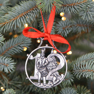 12th Day Of Christmas Tree Pewter Ornament Bauble Decoration