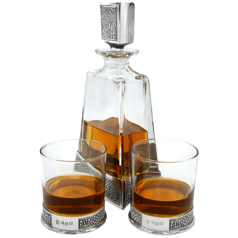 600ml Whisky, Wine &amp; Spirit MANHATTAN MEDIUM PEWTER DECANTER
