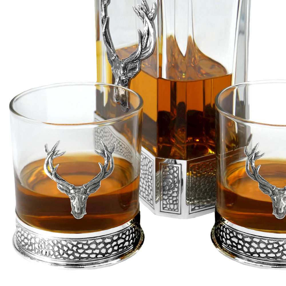 11oz REGAL STAG WHISKEY OR RUM DOUBLE GLASS TUMBLER