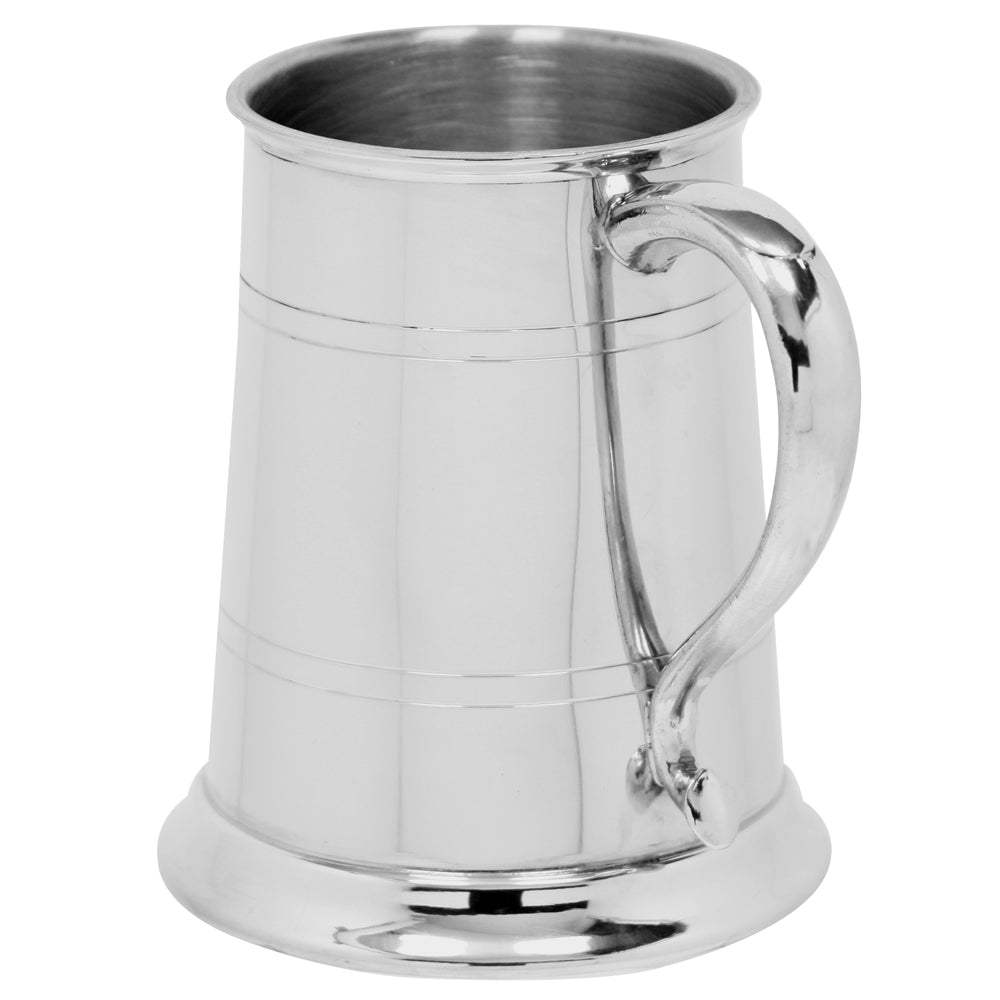 1 Pint Pewter Beer Mug Tankard con manico in stile cigno