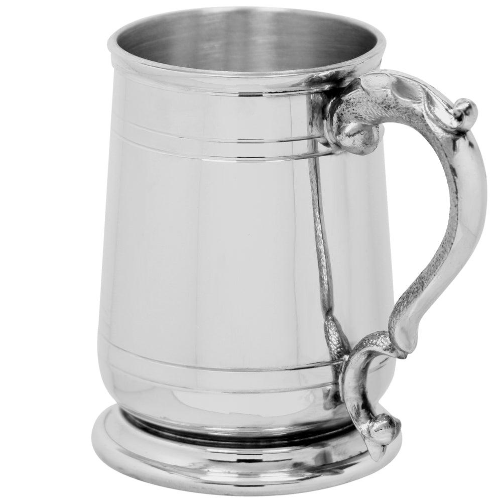 1 Pint Pewter Beer Mug Tankard con manico elegante