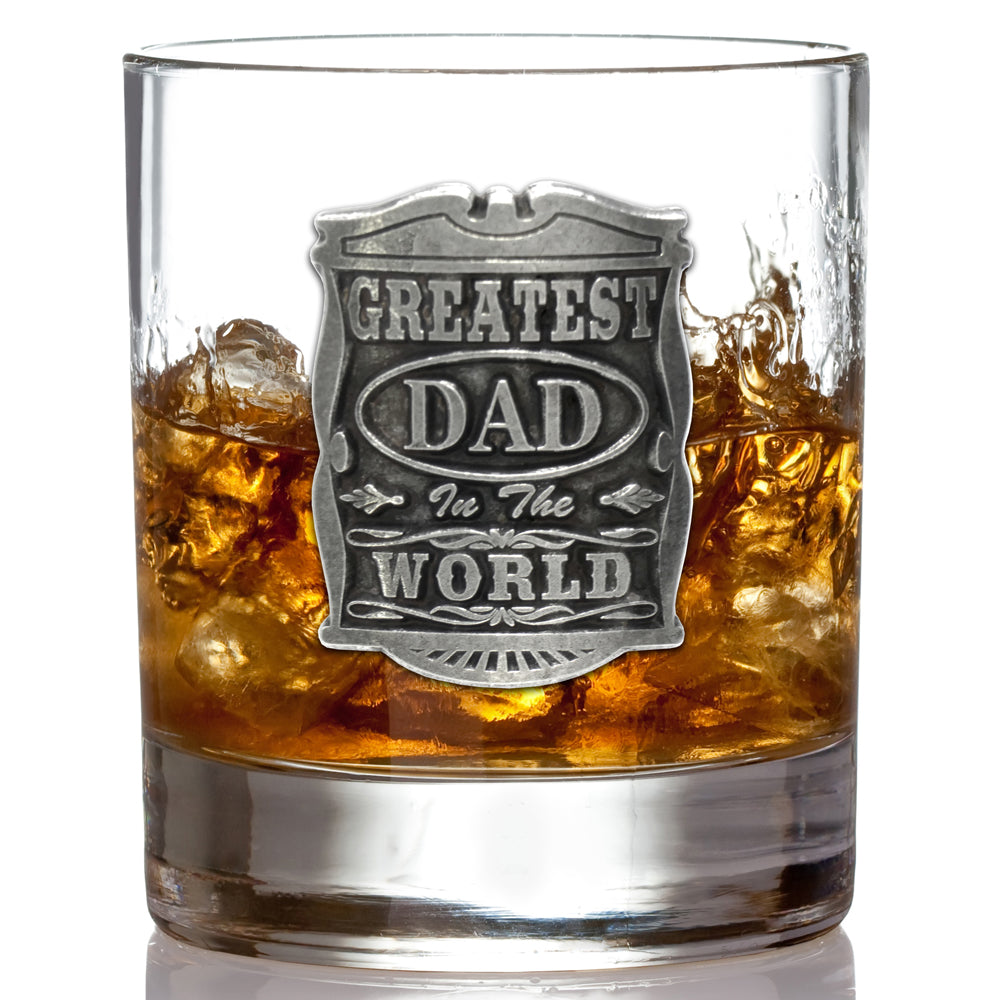 11oz GREATEST DAD WHISKY GLASS TUMBLER