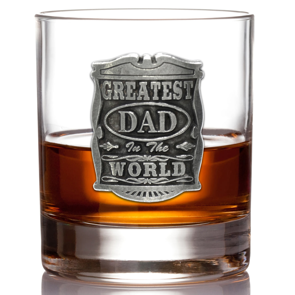 11oz GREATEST DAD WHISKY GLASS TUMBLER