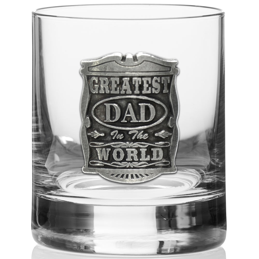11oz GREATEST DAD WHISKY GLASS TUMBLER