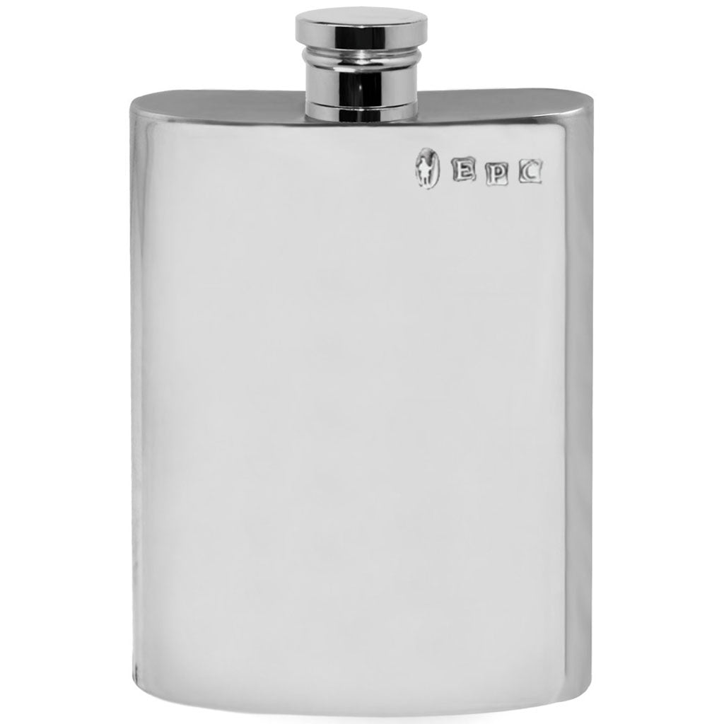 english factory 6oz Plain Rectangular Pewter Hip Flask