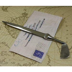 Couteau coupe-papier en étain à manche de club de golf