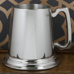 1 Pint Heavy Style Pewter Beer Mug Tankard with Classic Handle