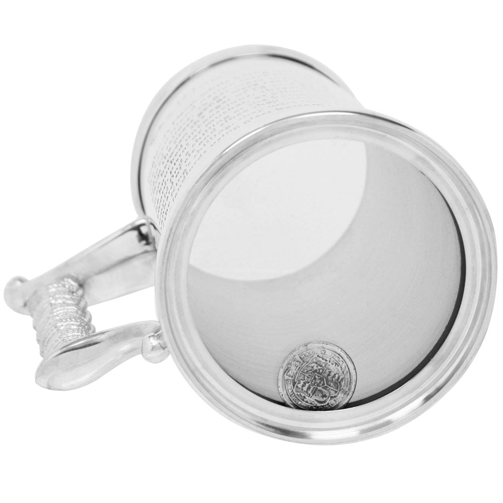 1 Pint* Heavy Style Pewter Kings Shilling Beer Mug Tankard - As Seen On TV