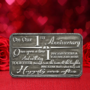 1er Anniversaire Portefeuille ou porte-monnaie métallique Sentimental Keepsake Card Gift - Cute Gift Set From Husband Wife Boyfriend Girlfriend Partner