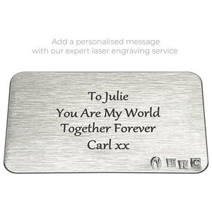 5th Fifth Anniversary Sentimental Metal Wallet oder Purse Keepsake Card Gift - Cute Gift Set From Husband Wife Boyfriend Girlfriend Partner