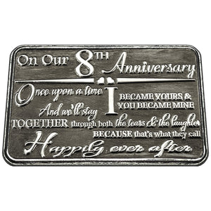8e huitième anniversaire Portefeuille ou porte-monnaie en métal Sentimental Keepsake Card Gift - Cute Gift Set From Husband Wife Boyfriend Girlfriend Partner