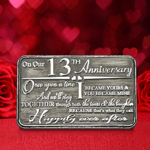 Portefeuille ou porte-monnaie en métal pour cartes de vœux du 13e anniversaire - Cadeau mignon de la part du mari, de l'épouse, du petit ami, de la petite amie et du partenaire.