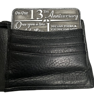 13° tredicesimo anniversario sentimentale metallo portafoglio o borsa Keepsake carta regalo - Carino regalo impostato da marito moglie fidanzato fidanzata partner